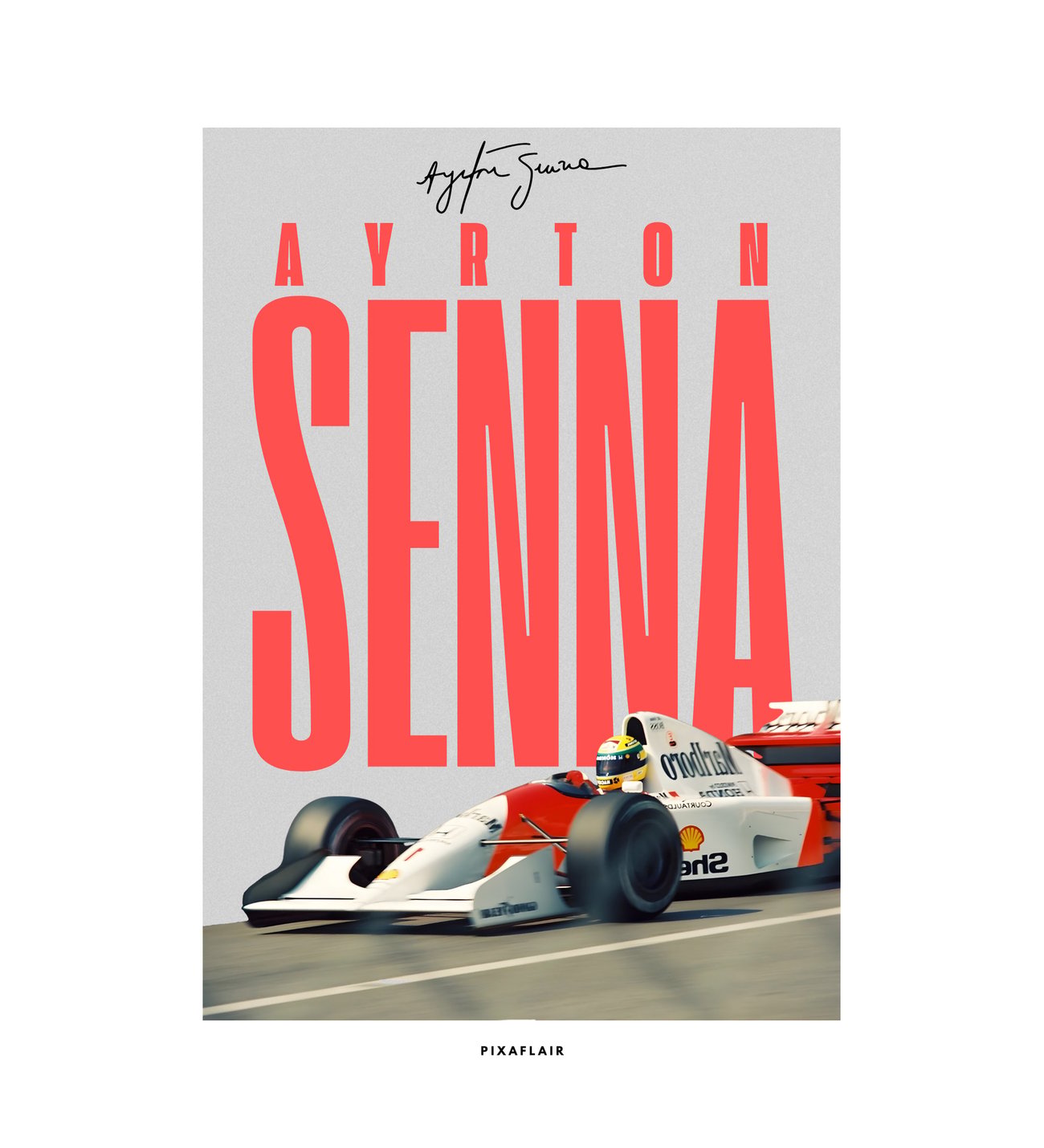 Ayrton Senna Formula 1 - Çerçevesiz Poster