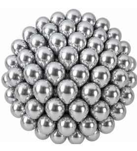 Gümüş Renk Lateks krom Balon (30 cm) - 50 Adet