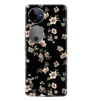 Vivo V40 5G Kılıf Boutique Baskılı Resimli Siyah Fon Çiçek Pcode -045