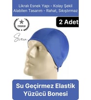 2'li Her Saça Uygun Su Geçirmez Bez Bone Likralı Yüzücü Deniz Havuz Elastik Unisex Kulak Korumalı