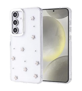 Coverzone Samsung Galaxy S24 FE ile uyumlu K?l?f Airbag K�?eli 2mm Kamera �?k?nt? Korumal? Simli ?effaf Bask?l? Z-Kutup Kapak Y?ld?z
