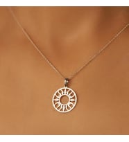 Tasarım Modern Mandala Kolye 925K Gümüş