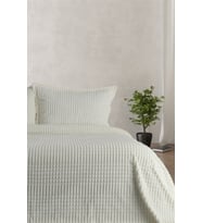 Merinos Modern Line 3 Parça Battaniye Seti - KEMİK-Ekru