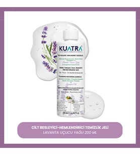 KUATRA Nemlendirici Temizlik Jeli 200 ml Lavanta Yağlı Yüz ve Vücut Temizleyici
