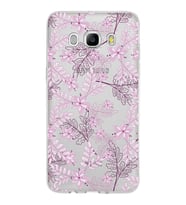 Samsung Galaxy J5 2016 Kapak Floral Pudra Tasarımlı Şeffaf Silikon Kılıf