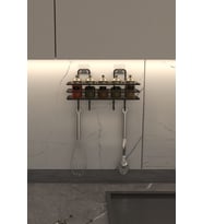 Siyah Yapışkanlı 4 Kancalı Banyo ve Mutfak Düzenleyicisi, Banyo Rafı