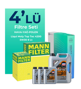 MANN Mercedes CLS300 Dizel Filtre Bakım Seti Liqui Moly Motor Yağlı (2018-2023) 4 Lü