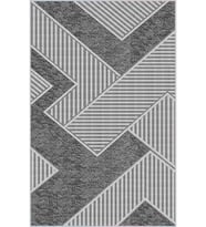 Eliana Home Baskılı, Yıkanabilir Kaymaz Taban Salon Halısı LNA1767 100x150 cm (Gri)