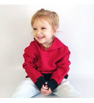 Çocuk Sweatshirt Kapüşonlu - Kırmızı Siyah - Düz