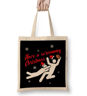 Rugby Have A Scrummy Christmas Bez Çanta Uzun Saplı
