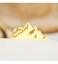 DKMN Gümüş Everest Desenli Küpe 925 Ayar Kadın Gümüş Küpe (Gold)