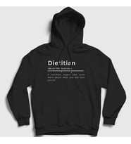 Presmono Unisex Beyaz Dietitian V2 Sağlık Hediye Diyetisyen Kapüşonlu Sweatshirt 521180tt (Siyah)