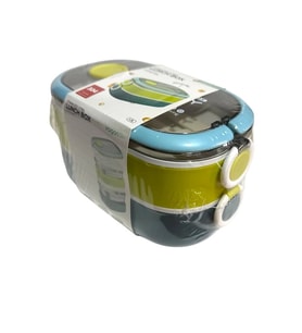 VAGONLİFE ÇELİK YEMEK KABI 2 KATLI LUNCH BOX 900ml - VGN6729 MAVİ-YEŞİL