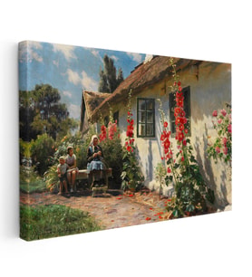 Kanvas Tablo Peder Severin Krøyer Hasır Çatılı Ebe Ressam Tablosu Ev Ofis Duvar Dekoru