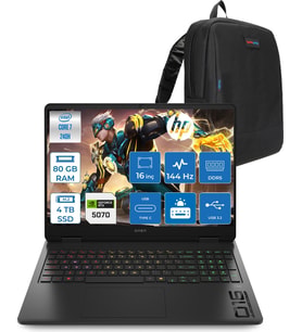 Hp Omen Gaming Intel® Core™ 7 240H Aı Ddr5 80GB 4tb SSD 8GB/RTX5070 16" 2k (1920 x 1200) 144 Hz 300 Nits IPS Freedos Gaming Laptop CD8M6EAF39+ZETTAÇANTA