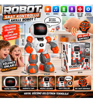 Akıllı Robot Oyuncak Saat Kontrollü Pilli Sesli Işıklı Dijital Robot Çocuk Oyuncağı