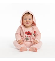 KIZ BEBEK 0-3 AY %100 PAMUK NAKIŞLI PREMİUM KALİTE SET (Somon)
