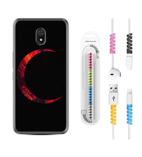 Xiaomi Redmi 8A 8 Pro 9C 9T 10C 11T Pro Kılıf Kablo Koruma Spiral Silikon Red Moons 1747