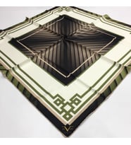 Geometrik Desen Black Seri Twill Eşarp Eşarp Askısı ile Birlikte 90x90 cm Gri Ye