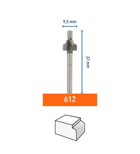 Dremel 612 Ahşapta Dekoratif Köşeli Yuvarlatma Freze Ucu 9,5 Mm