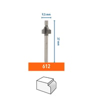 Dremel 612 Ahşapta Dekoratif Köşeli Yuvarlatma Freze Ucu 9,5 Mm