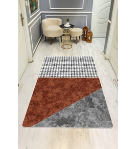 Modern Desenli Dijital Baskı Kaymaz Taban Halı H0892