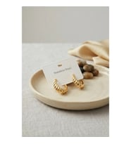Mey İthalat® 316L Çelik Gold Renk Kıvrımlı Halka Model Küpe