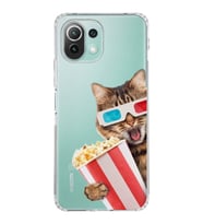 PrintiFy Xiaomi Mi 11 Lite ile Uyumlu Kedi 1 Kamera Korumalı Şeffaf Kılıf