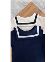 Denizci Yaka Bebek & Çocuk Unisex Tulum (Beyaz)