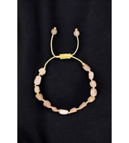 Turuncu Aytaşı Doğal Taş Bileklik Makrome Ayarlı 633-1 Peach Moonstone