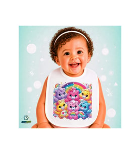 Care Bears Keten Bebek Mama Önlüğü – Yumuşak, Emici, Yıkanabilir, Özel Tasarım P033
