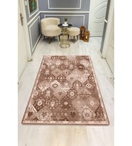 Parlak Kadife Kumaş VINTAGE Dijital Baskı Dot Kaymaz Tabanlı Halı H1065