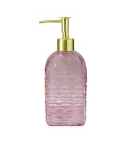 RENKLİ ŞEFFAF CAM SIVI SABUNLUK 400 ML (Pembe)