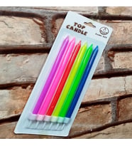 MULTİ COLORS BIRTHDAY CANDLE VIP UZUN RENKLİ NEON PASTA MUMU 6 ADET NEON RENKLİ DOĞUM GÜNÜ MUMU