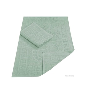 2 Li Banyo Ayak Havlusu %100 Pamuk 50X70 Cm Menesch Yeşil (Çok Renkli)