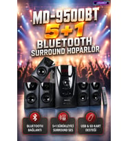 MD-9500BT 5+1 Bluetooth Surround Ses Sistemi Dijital Ekranlı Ev Sinema