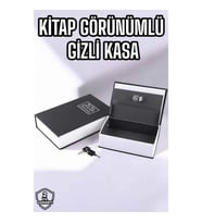 Mey İthalat® Büyük Boy Anahtarlı Kitap Görünümlü Gizli Kasa Çelik Kasa Altın Kasası
