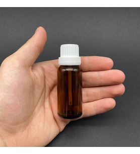 20 cc Fırçalı Cam  Şişe - Amber - 20 ml Kilitli Kapaklı Fırçalı Cam Şişe  x 3 Adet (Kahverengi)