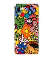 PrintiFy Huawei P Smart 2019 ile Uyumlu 1mm Slim Fit Retro Renkler 2 Baskılı Şeffaf  Kılıf