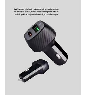 Aux Bluetooth Adaptör Ve 38w Hızlı Araç Şarj Cihazı Seti