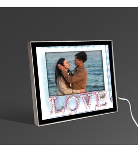 Stüdyo 14 Kişiye Özel Dekoratif love Yazılı Fotoğraflı Sihirli Ayna -Masa Aynası - Sevgiliye Hediye -Arkadaşa Hediye