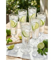 Kahve Yanı Flüt Cam Bardak Seti - 6 Parça, 140 ML