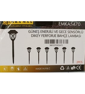 GÜNEŞ ENERJİLİ VE GECE SENSÖRLÜ DİKEY FERFORCE BAHÇE LAMBASI ( 2 li )