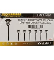 GÜNEŞ ENERJİLİ VE GECE SENSÖRLÜ DİKEY FERFORCE BAHÇE LAMBASI ( 2 li )