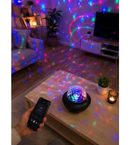 Bluetooth Müzikli Disko Işığı RGB Parti Projektörü Dahili Hoparlör USB Micro SD Destekli