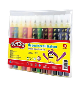 Play-Doh 12 Renk Üçgen Fırça Uçlu Kalem Pp Kutu