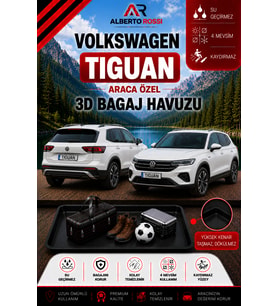 Volkswagen Tiguan Ust 2024 - 2026 Araca Özel 3D Bagaj Havuzu