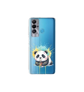Tecno Pova Neo ile Uyumlu Splash Panda Tasarımlı Şeffaf Silikon Kılıf