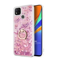 Microsonic Xiaomi Redmi 9C Kılıf Glitter Liquid Holder Pembe