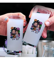 Müzisyen Çift Karikatürlü İkili Rakı Bardağı Seti